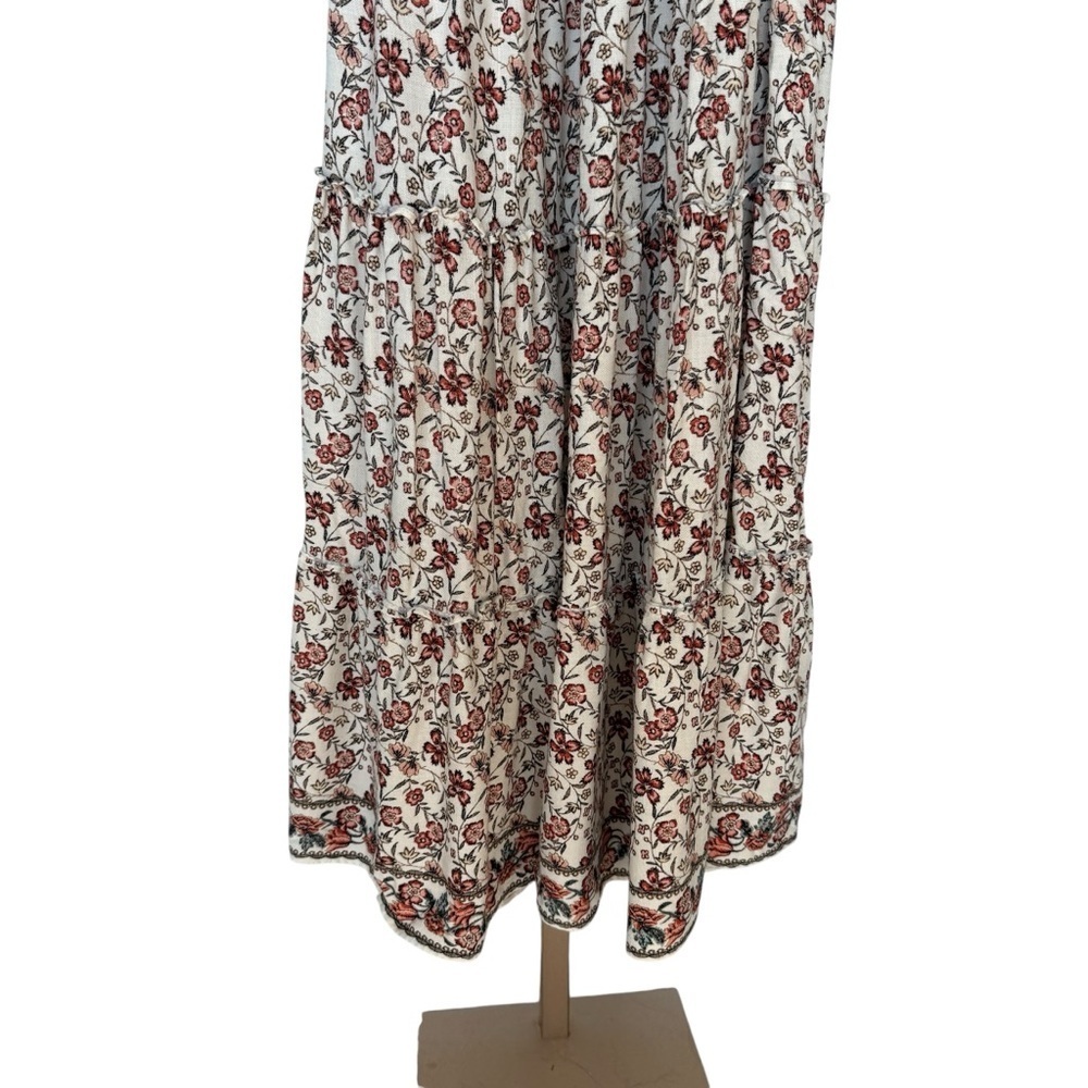 Max Studio Women's S Floral Smocked Ruffled Maxi Dress Multicolor Casual Stretch - Picture 8 of 9